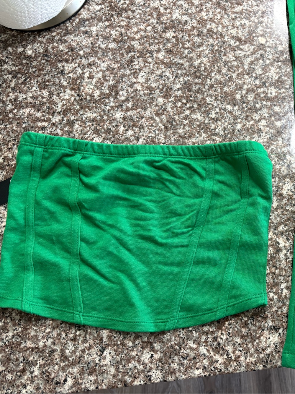 Fashion Nova Green Strapless Crop Top